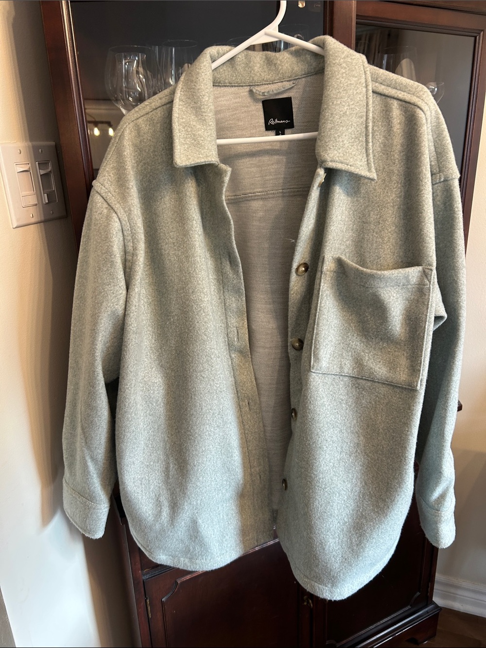 Women’s Sage Green Button-Front oversized Jacket